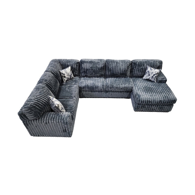 Canapé modulaire en tissu Austin, Tissu gris