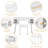 Modern Dressing Table with Organizer,Elegant Vanity Makeup Desk and Chair Set with Charging Port-491099152