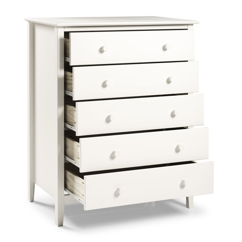 Commode 5 tiroirs Simplicity, Blanc