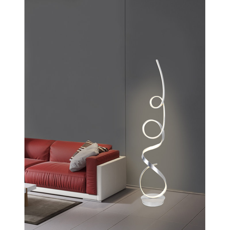 63'' LED Novelty Floor Lamp with USB, Anodize Aluminium