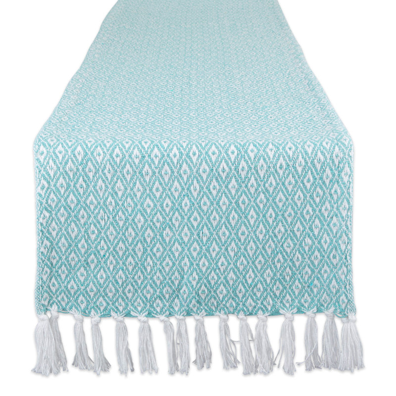 FRENCH BLUE MINI DIAMOND TABLE RUNNER 15X108, Aqua