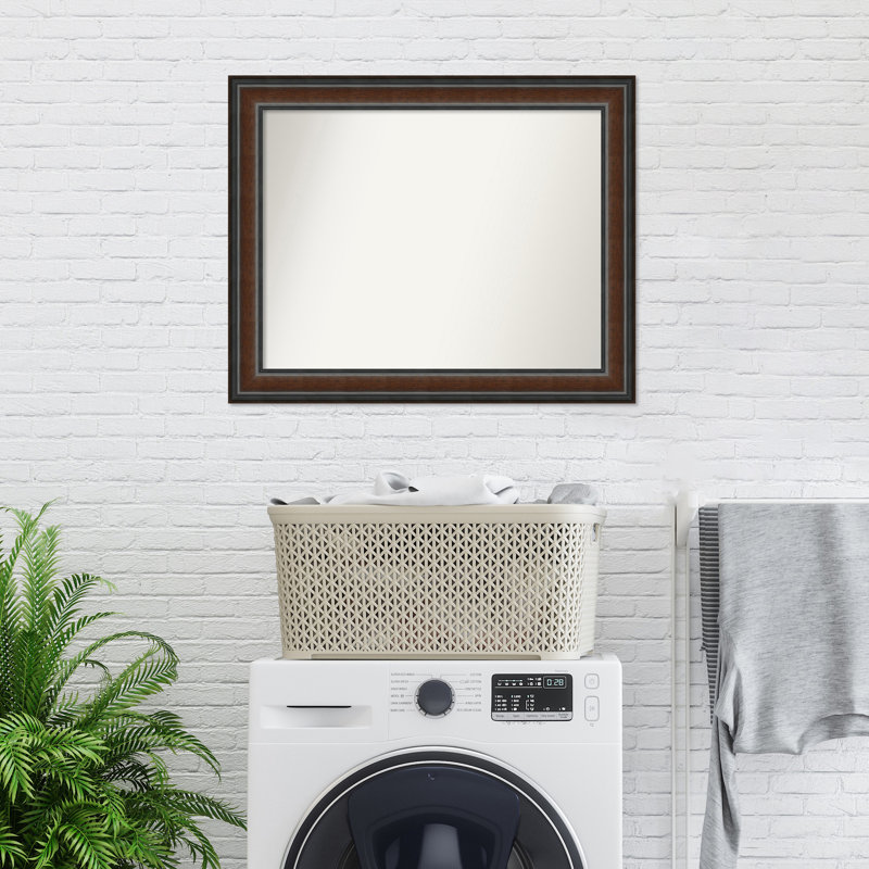 Halcott Solid Wood Rectangle Wall Mirror, 31" H x 25" W