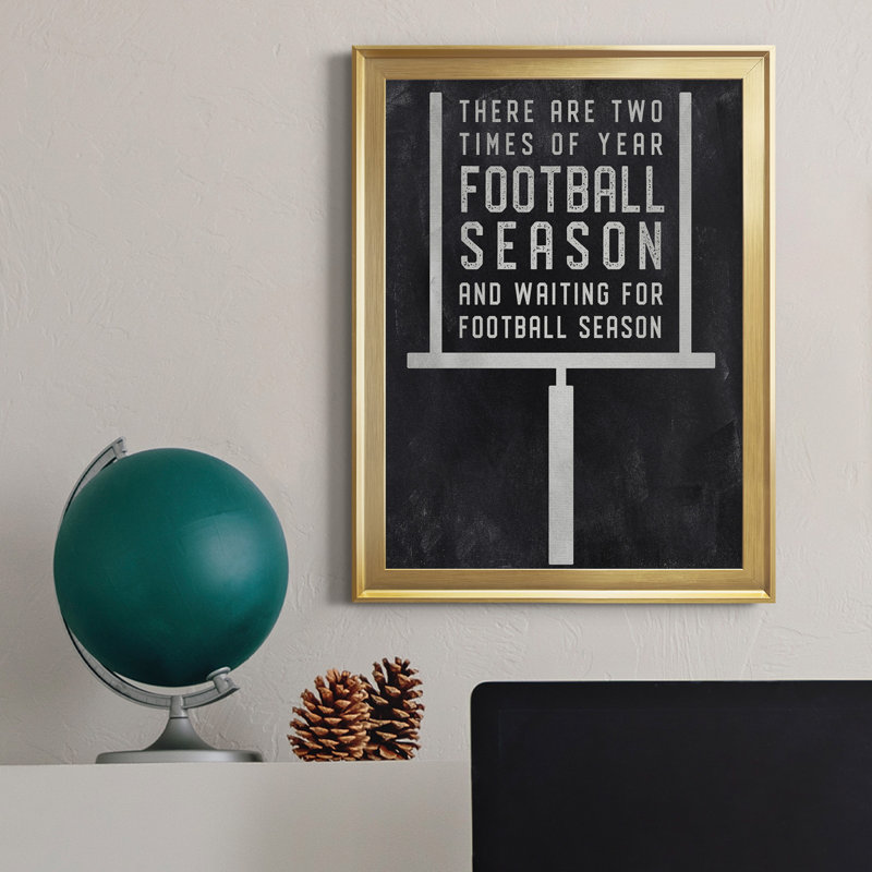 «Football Season», art textuel sur toile, H 18,5 po x l 24,5 po x P 1,5 po, Or
