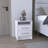 Two-Drawer Nightstand With Open Shelf White