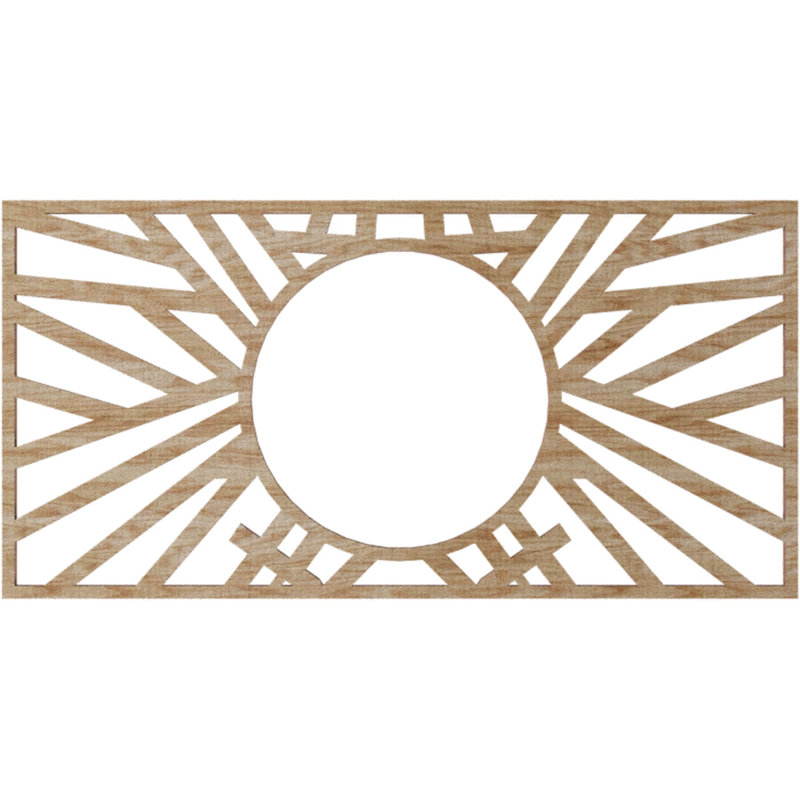 40"W x 20"H x 14 3/4"ID x 1/4"T Hoover Wood Fretwork Pierced Ceiling Medallion, Alder, 10" H x 20" W x 0.38" D, Red Oak