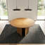 Ensemble de table de salle à manger à piédestal moderne 59,05 po et 6 chaises rembourrées - Base sculpturale - Noyer / brun clair-908361007-908361000