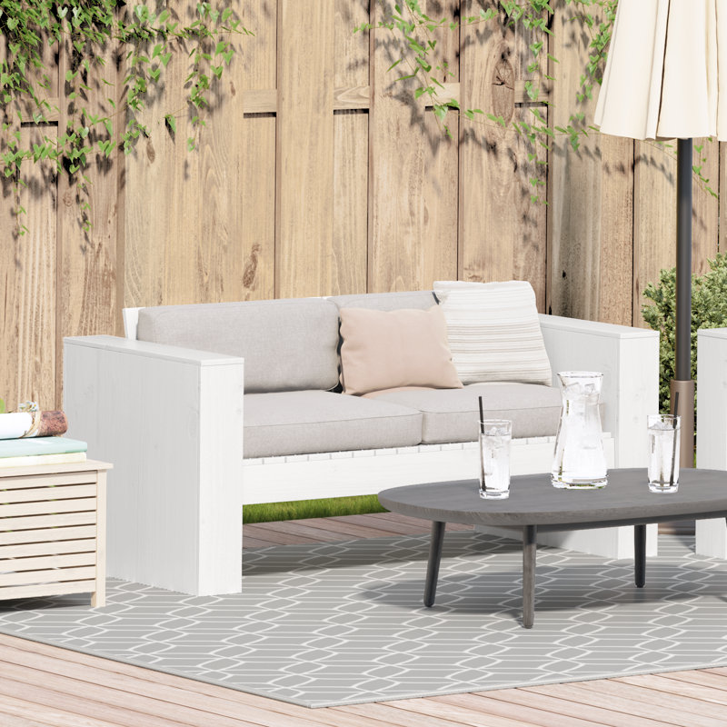 134cm Wide Patio Sofa, White