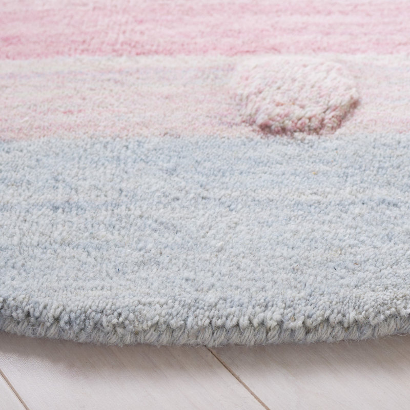 Gosselin children's hand-woven wool rug, Rond 5 pi