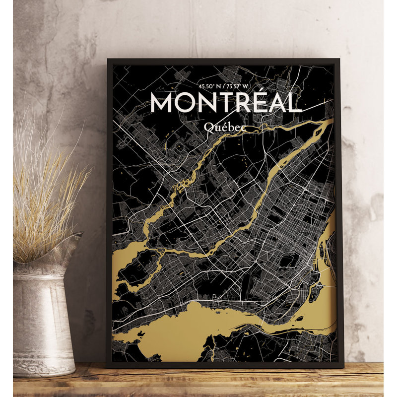Montreal City Map - No Frame Print, 51 cm H x 41 cm W