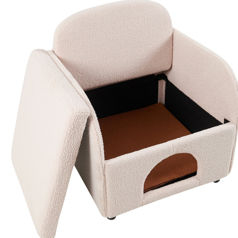 Mobilier de style 2 en 1 avec rembourrage lombaire en sherpa pour animaux de compagnie