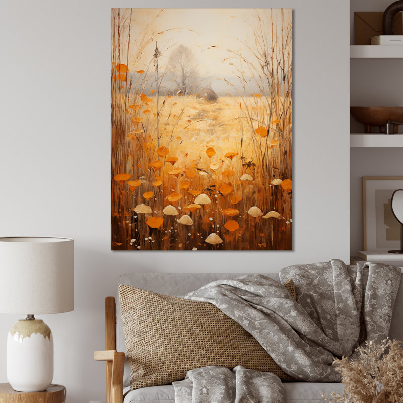 «Yellow Meadows Breeze In Country», art mural prairie, Toile tendue, H 44 po x l 34 po x P 1,5 po