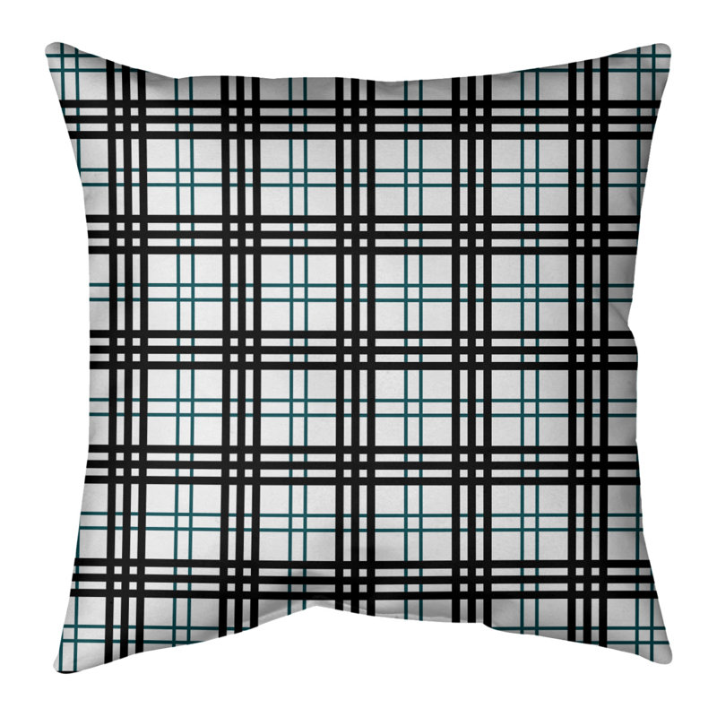 Housse de coussin Football Luxury, 26 po x 26 po, Polyester sergé, Blanc / vert minuit / noir