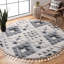 Tapis performance à poil long à pampilles à motif marocain-1235792868