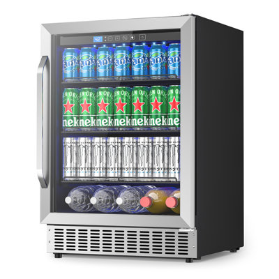 4.9 Cu.ft Beverage Refrigerator Cooler,Beverage Cooler 200 Can Built-in/Freestanding, Under Counter Beer Fridge with Glass Door Soda for Kitchen, Bar | Fridge.com