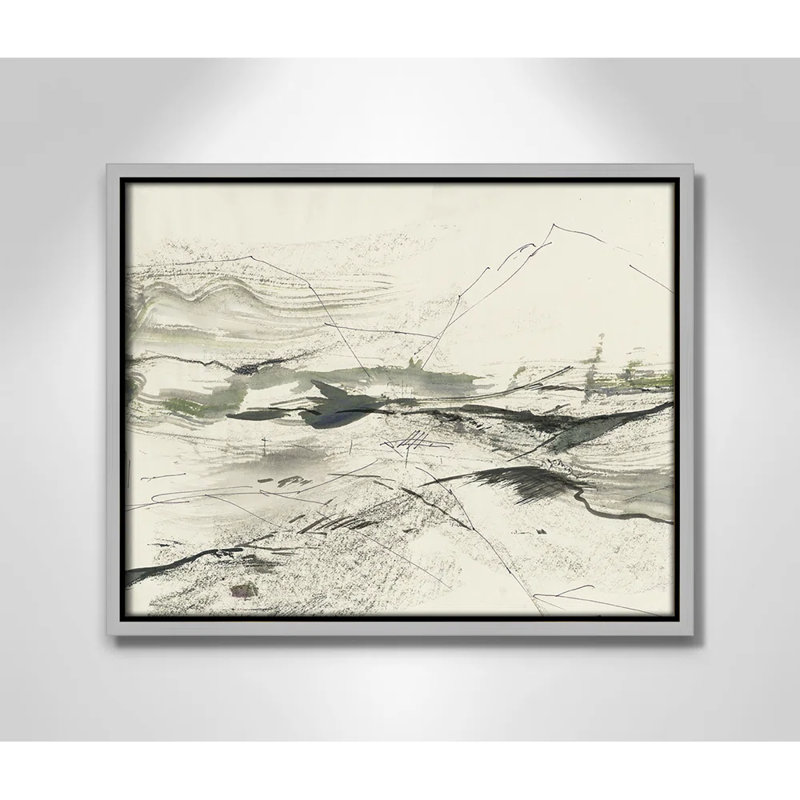 " Green Sketches " by PI Studio, Pas de tapis, H 12,5 po x l 15,5 po x P 2 po, Encadrement argenté