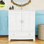 Meuble-lavabo moderne avec lavabo en céramique, tablette réglable et tiroir divisé-1543912841