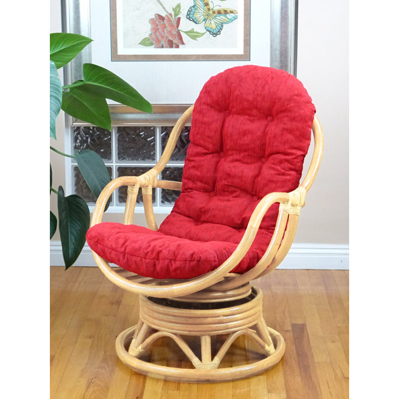 Chaise berçante Anairis, Rouge, Beige clair