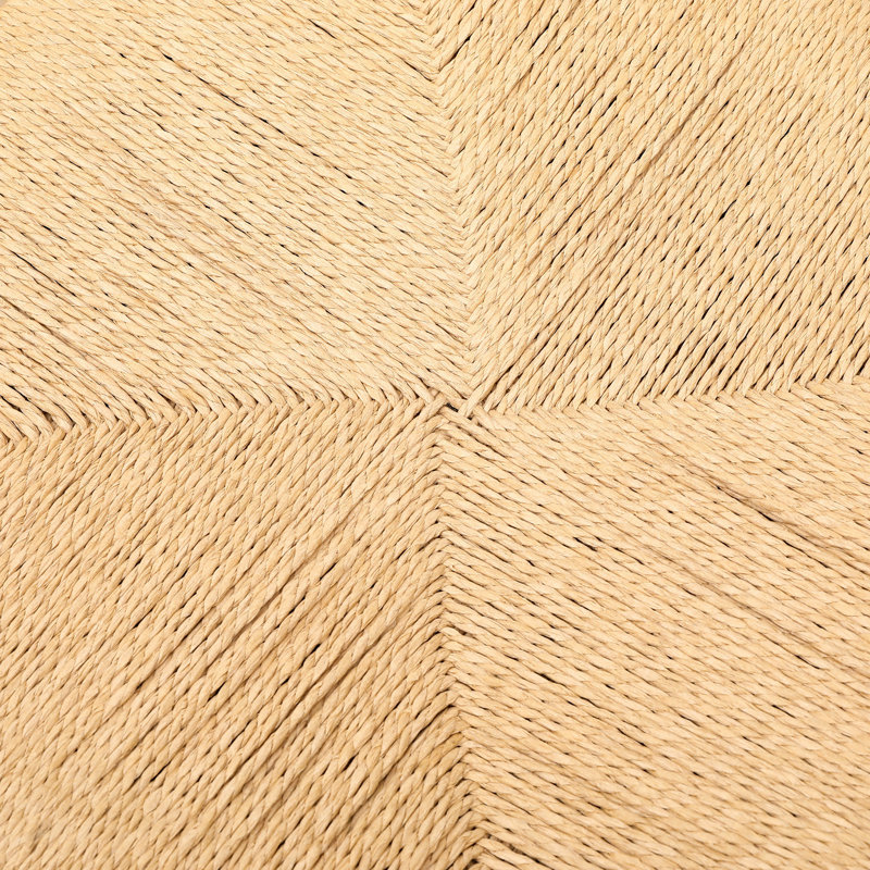 Ensemble de 2 tabourets de bar avec dossier en corde de papier tissé à hauteur de comptoir pour la cuisine et la maison