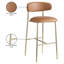 Tabouret de bar rembourré en cuir Lupita-840074834-840074843
