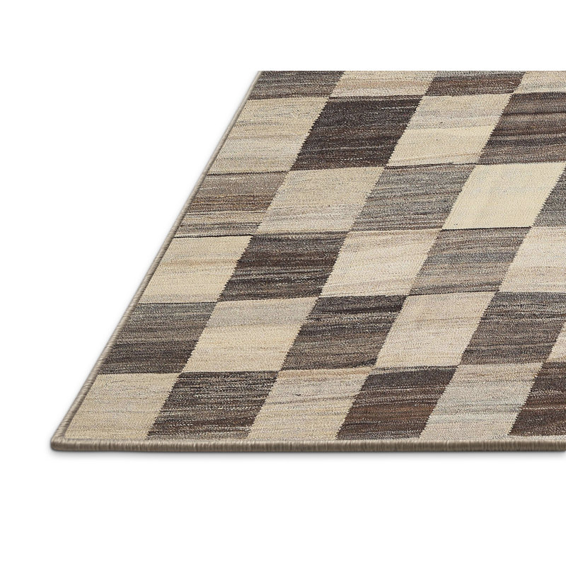 Tapis abstrait beige / olive, Rectangle 8 pi x 10 pi