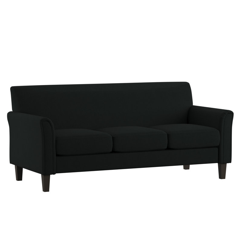 Ginnia Upholstered 77.25'' Sofa, Black