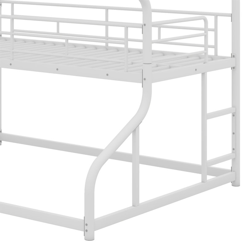 Triple Bunk Bed With Long And Short Ladder, White