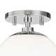 Luna Single Light Glass Semi Flush Mount
