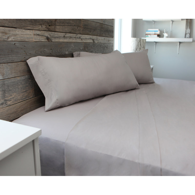 Ensemble de draps 220 fils John, Gris ciment, Grand