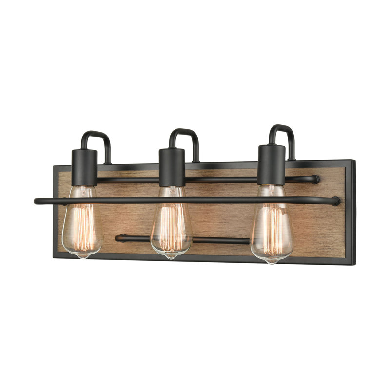 Éclairage pour salle de bain 3 lumières de 20 po de large Copley - noir mat, H 8 po x l 20 po x P 6 po, Trois lumières