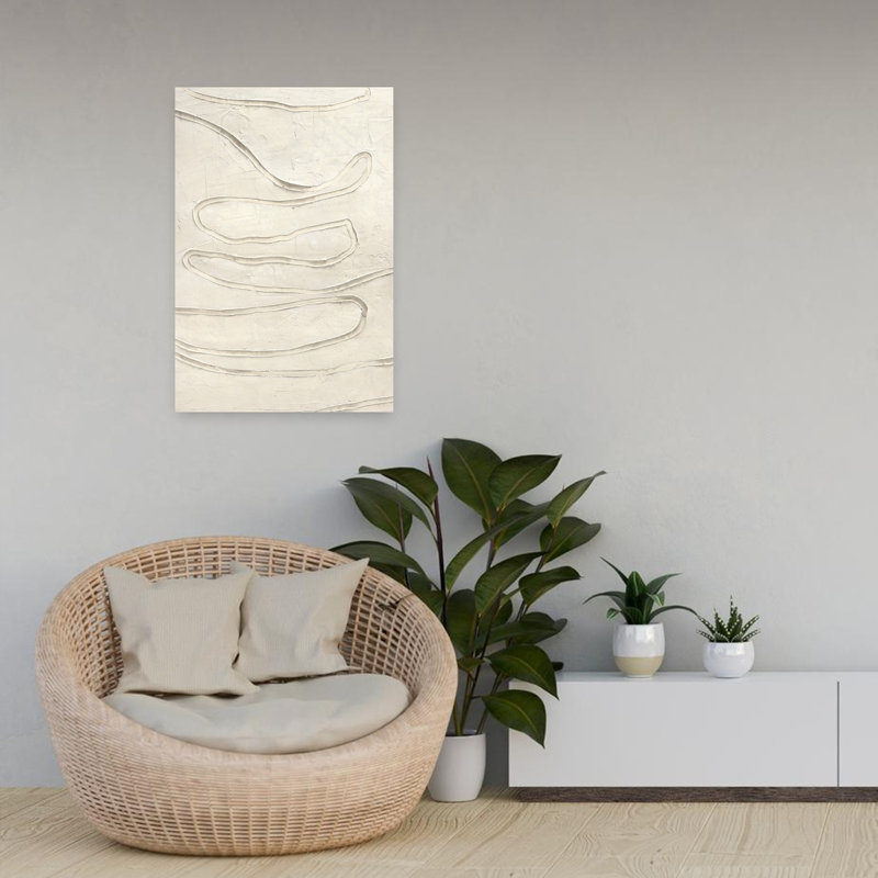 «Track the Line», art abstrait minimaliste, H 24 po x l 16 po