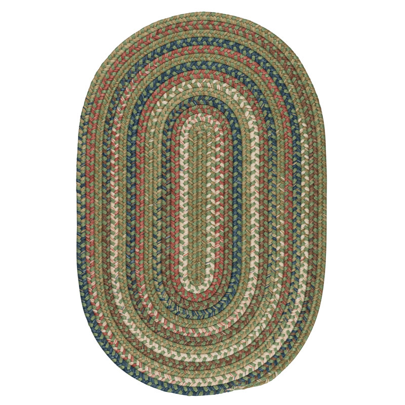 Tapis réversible Kipton - vert olive, Ovale 10 pi x 13 pi