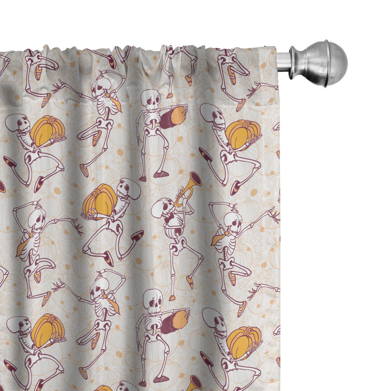 Skeleton Semi-Sheer Rod Pocket Curtain Panels, 28" x 95"