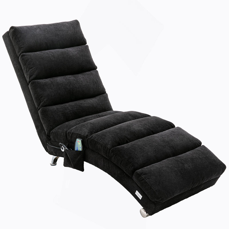 Chaise longue en lin, chaise longue moderne pour bureau ou salon, Noir
