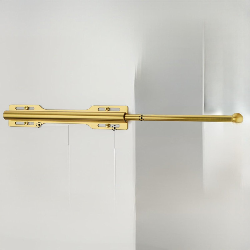 Tige de valet pour garde-robe escamotable, tringle pour salle de bain de salle de bain, or brossé