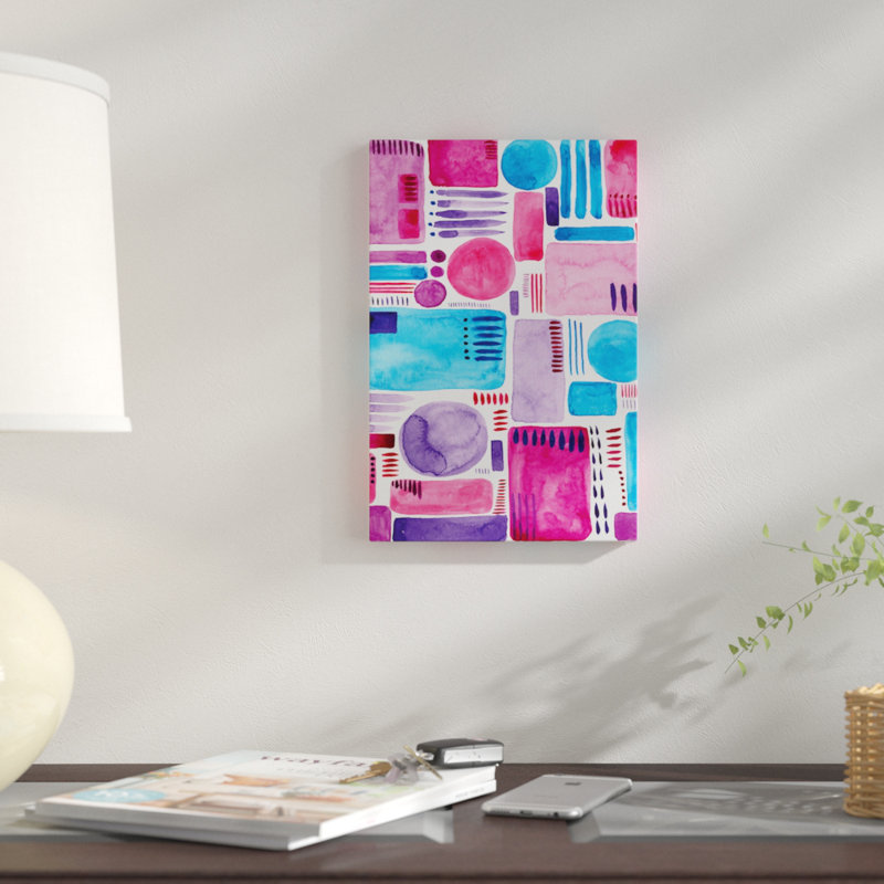 « mod shapes ii », impression sur toile, H 12 po x l 8 po x P 0,75 po, Toile tendue, Pas de tapis