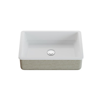 Lavabo de salle de bain rectangulaire encastré en porcelaine vitrifiée de 22 po Cantrio PS-223
