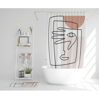 Nathin Polyester Shower Curtain Set