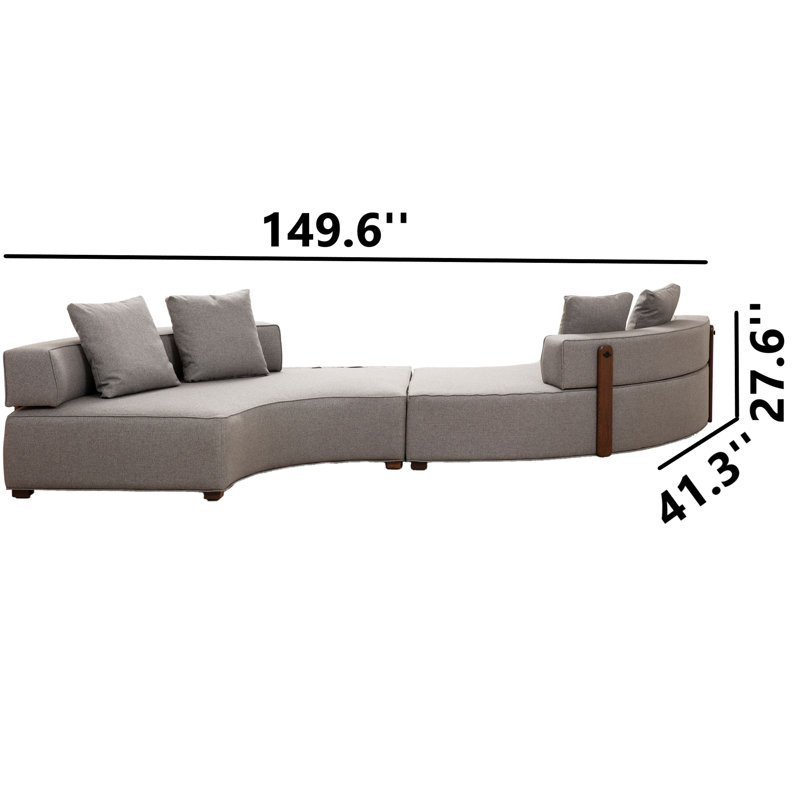 Canapé modulaire d'angle courbé