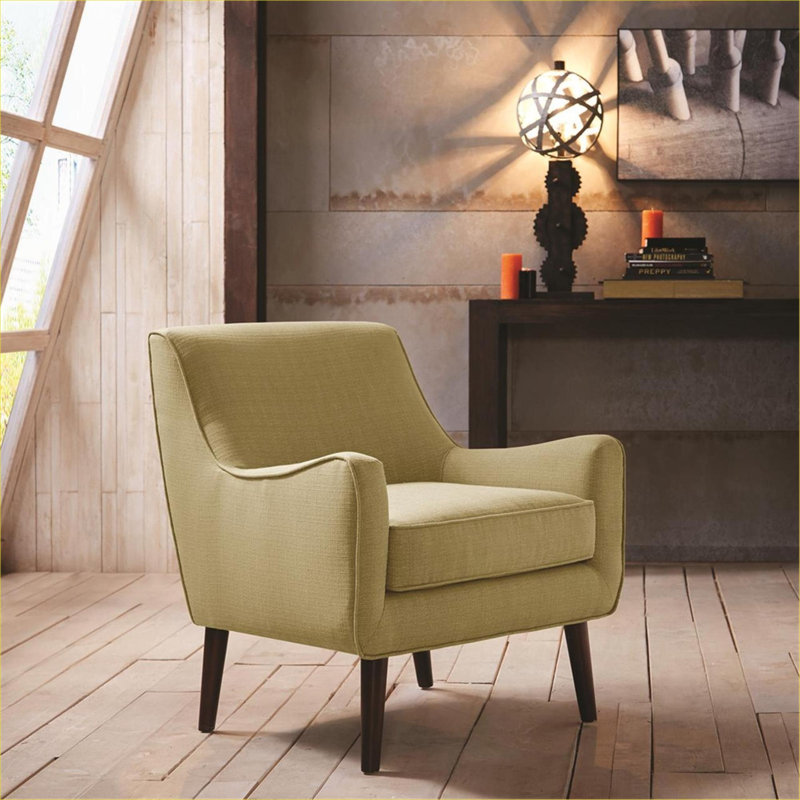 Mid-century Accent Chair In , Tight Back Design, Removable Cushion, Solid Wood Legs , High Density Foam Interior With Finish, For A Comfortable And Relaxing Seating Experience