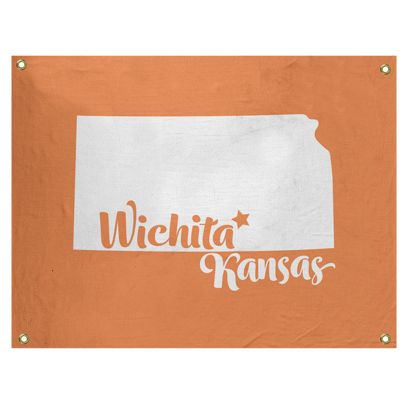Tapisserie murale kansas wichita, H 59 po x l 80 po, Orange