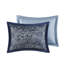 Couvre-lit bleu marine avec coussins. Motif classique. Bleu marine foncé, bleu poussiéreux. L 102 po x L 118 po 2 taies décoratives. 5 coussins décoratifs - bleu marine. Style traditionnel. Argent. Taies décoratives, laver à la machine-121162106-121162105