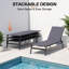Ensemble de chaise longue d'extérieur empilable et inclinable en métal avec table d'appoint Esko-1562236071