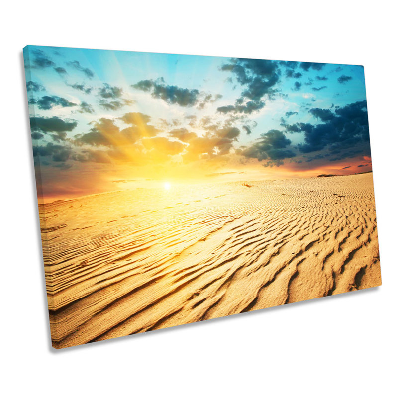 Sunset Desert Landscape - Wrapped Canvas Print, 40.6cm H x 61cm W x 2cm D