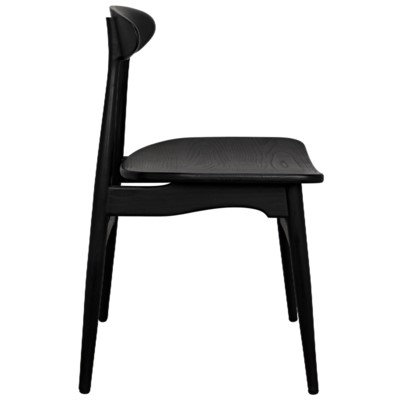Surf Solid Wood Dining Chair, Charcoal Black