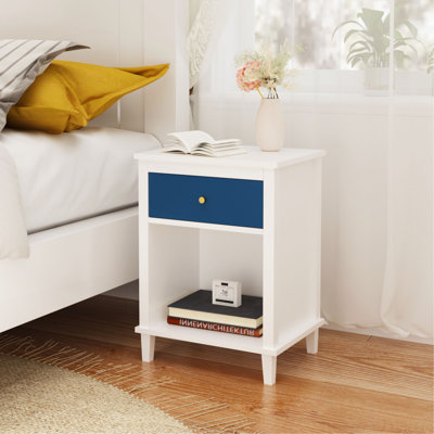 Table de chevet en bois de 26,77 po de hauteur avec un tiroir et une tablette pour enfants, adultes