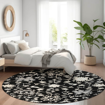 Tapis noir intérieur / extérieur lavable à la machine Xhevrie