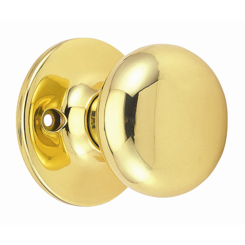 Faux bouton de porte simple Cambridge, Laiton poli