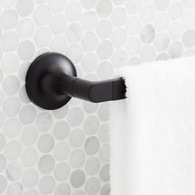 Lentz 24" Wall Mounted Towel Bar, Matte Black