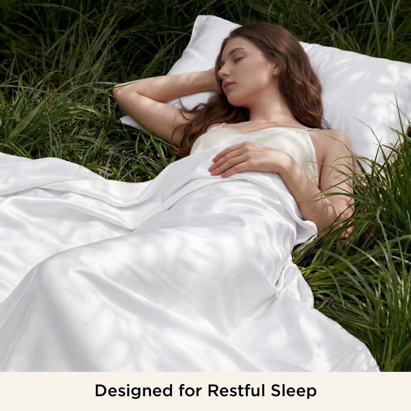 Essential Collection Cooling Rayon Derived from Bamboo Sheet Set, Queen Sheet Set with 2 Pillowcases, White