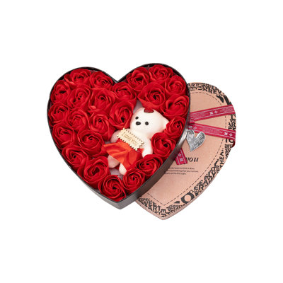  Faux fleurs artificielles en soie artificielle, fleurs, savon, panier en fer rose, cadeau de décoration de la Saint-Valentin, 6 décorations de fleurs de savon